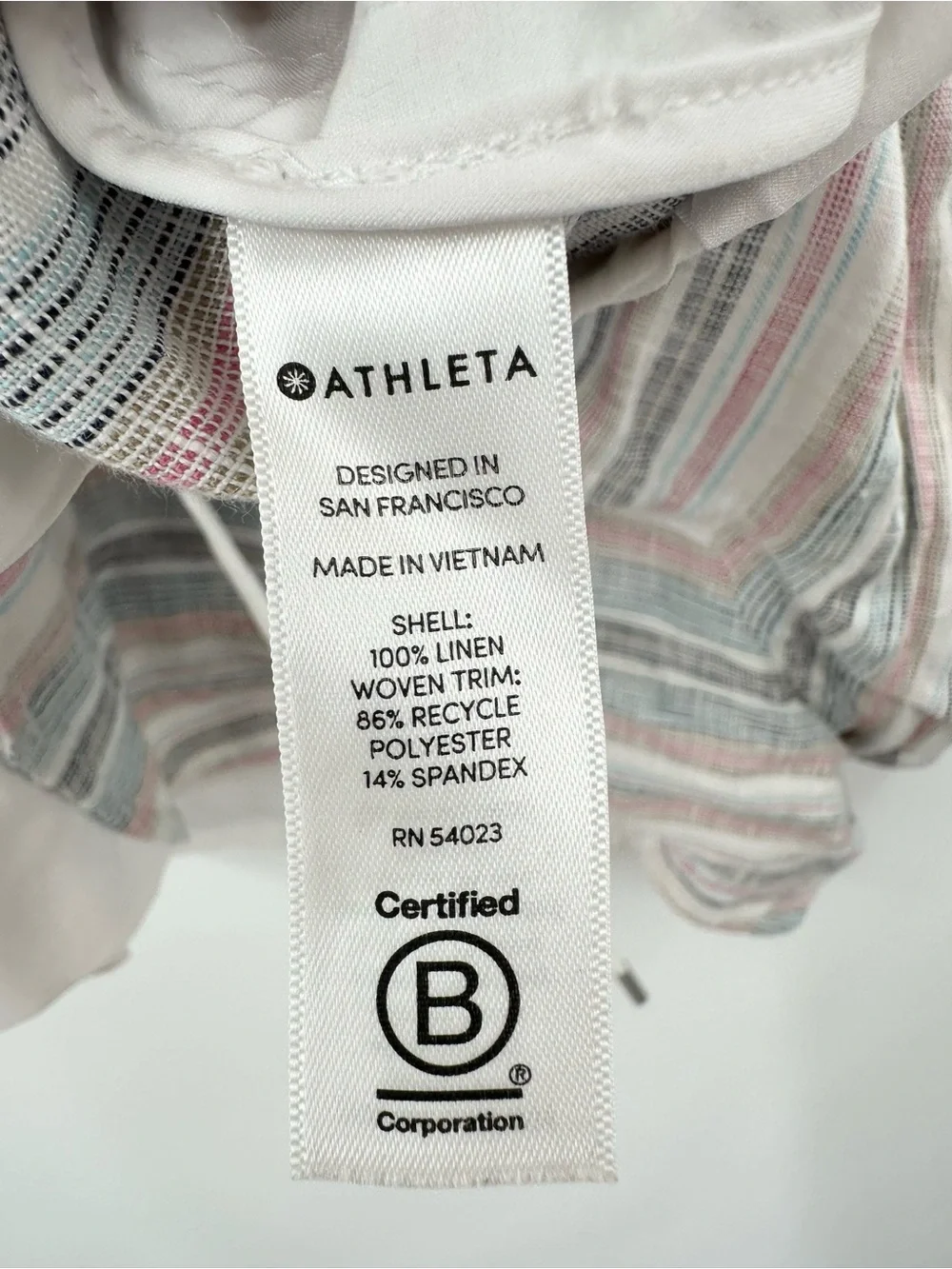Athleta Cabo Beachside Linen Striped Shortie Shorts Women's Size 6